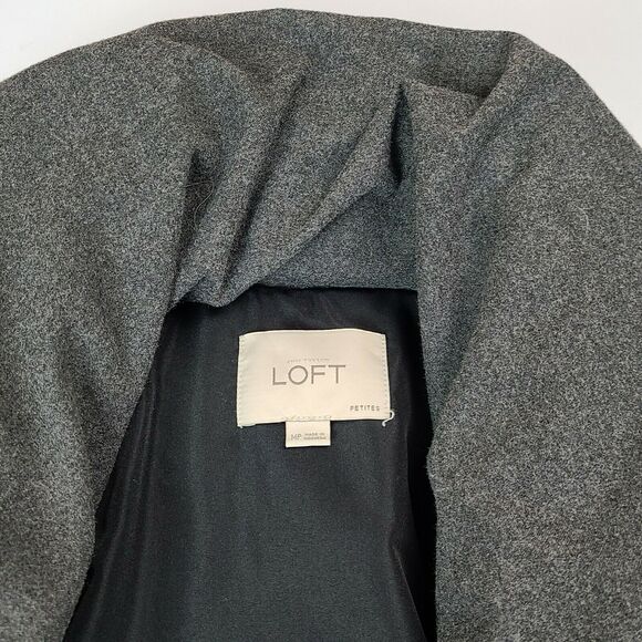 Ann Taylor Loft Puffer Jacket SZ Medium Petite Gray Zip Winter - Picture 5 of 6